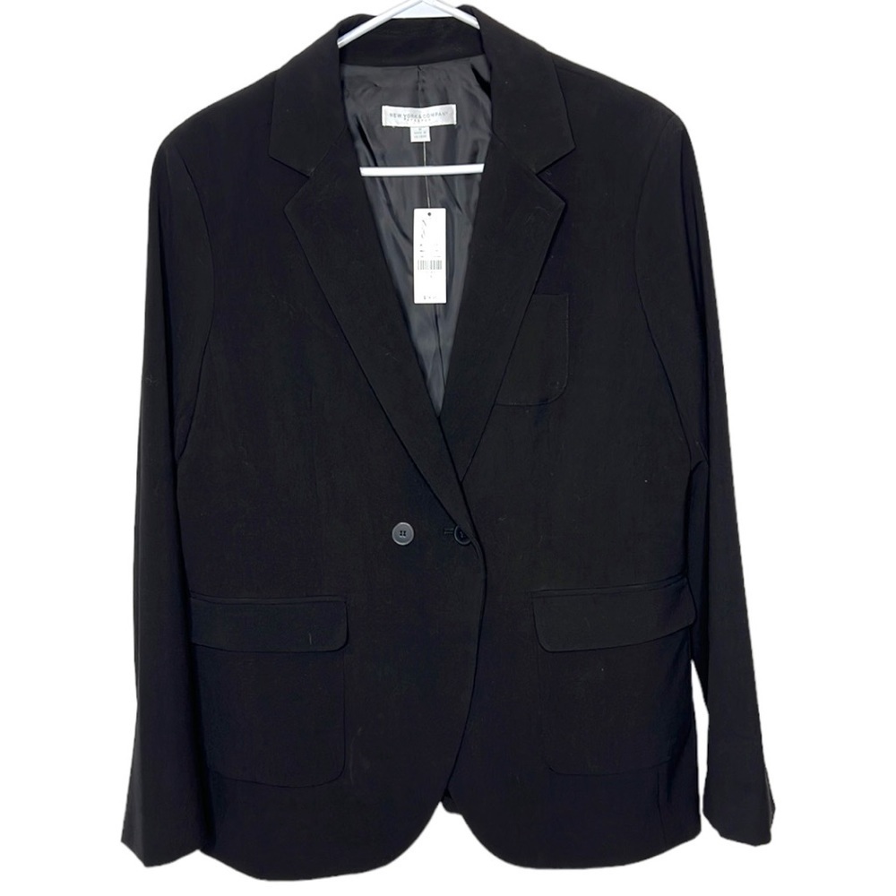 NWT New York & Company Black Relaxed Tailored Boyfriend Blazer